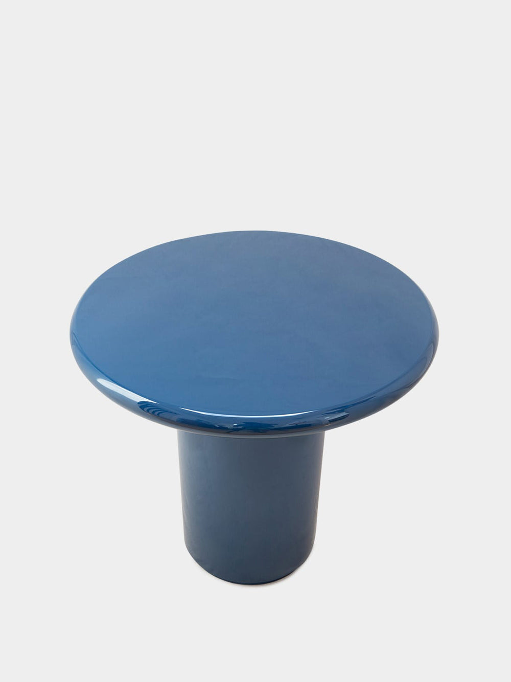 Amendoeira Petrol Blue Lacquered Wood Side Table