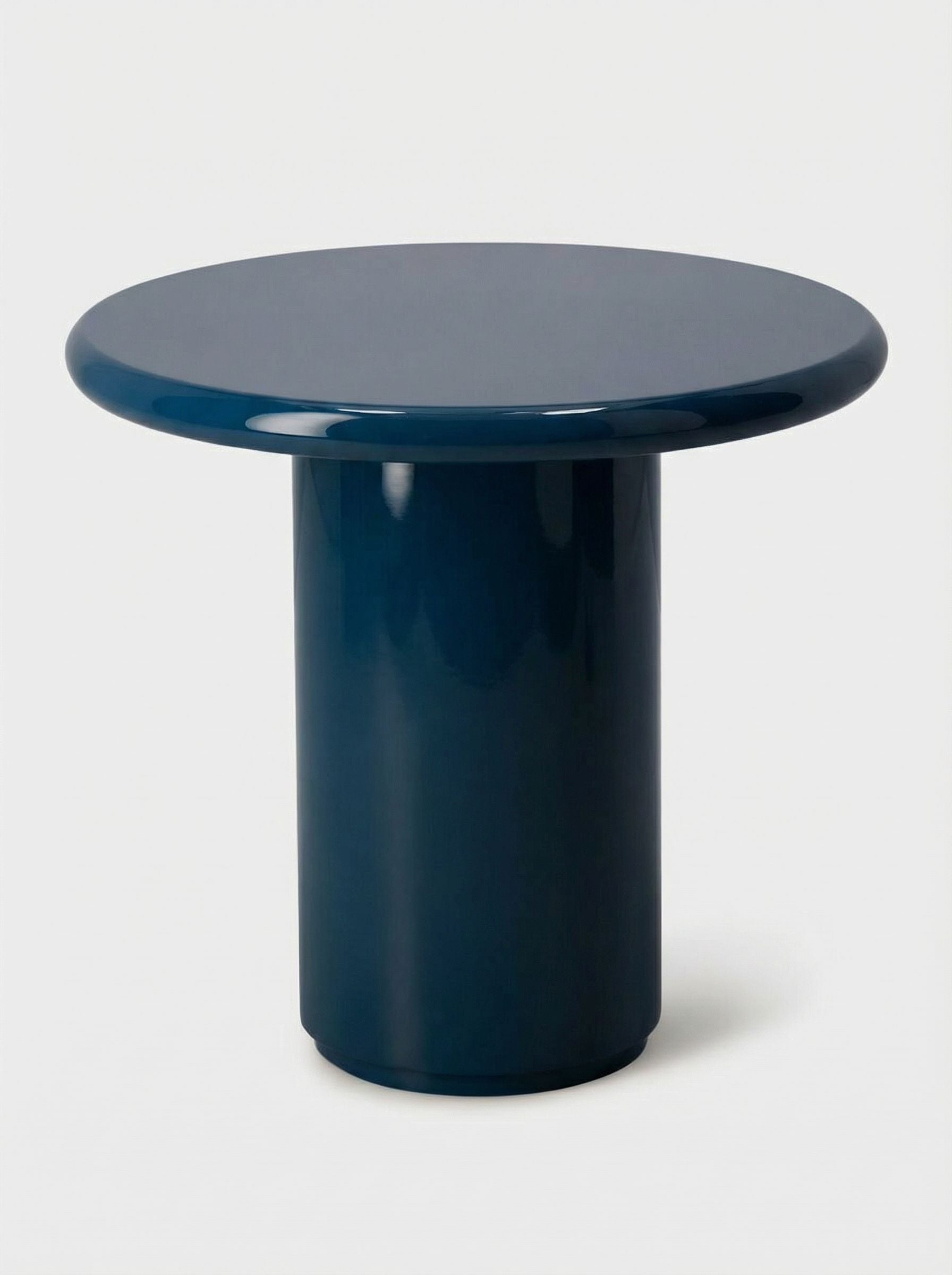 Amendoeira Petrol Blue Lacquered Wood Side Table