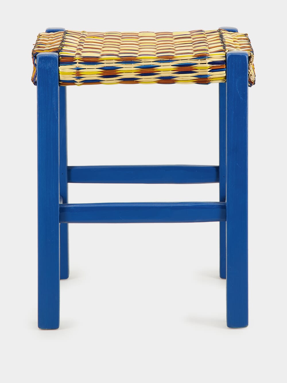 Coruche Handmade Wicker Blue Stool