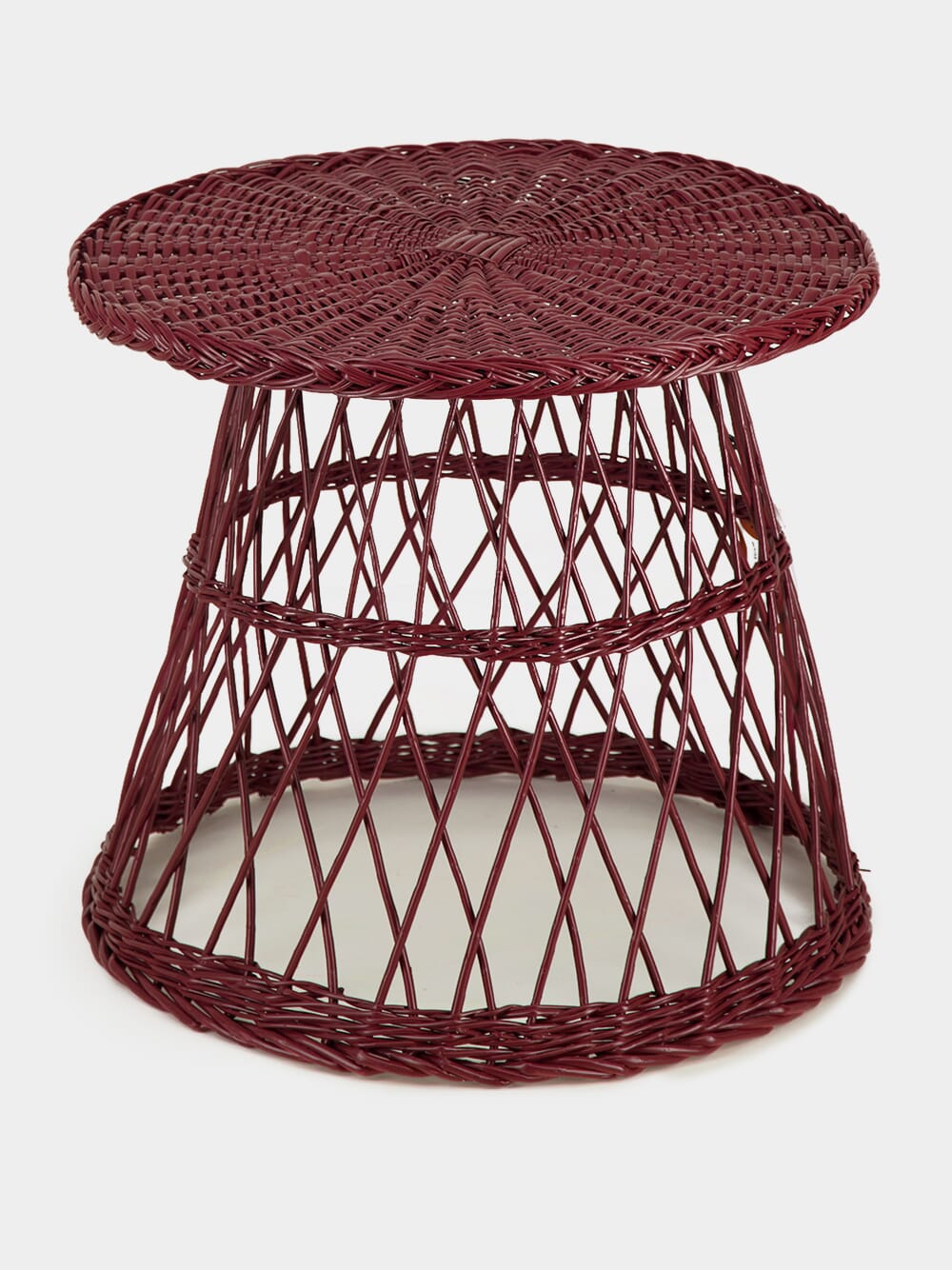 Handmade Furnas Bordeaux Wicker Side Table