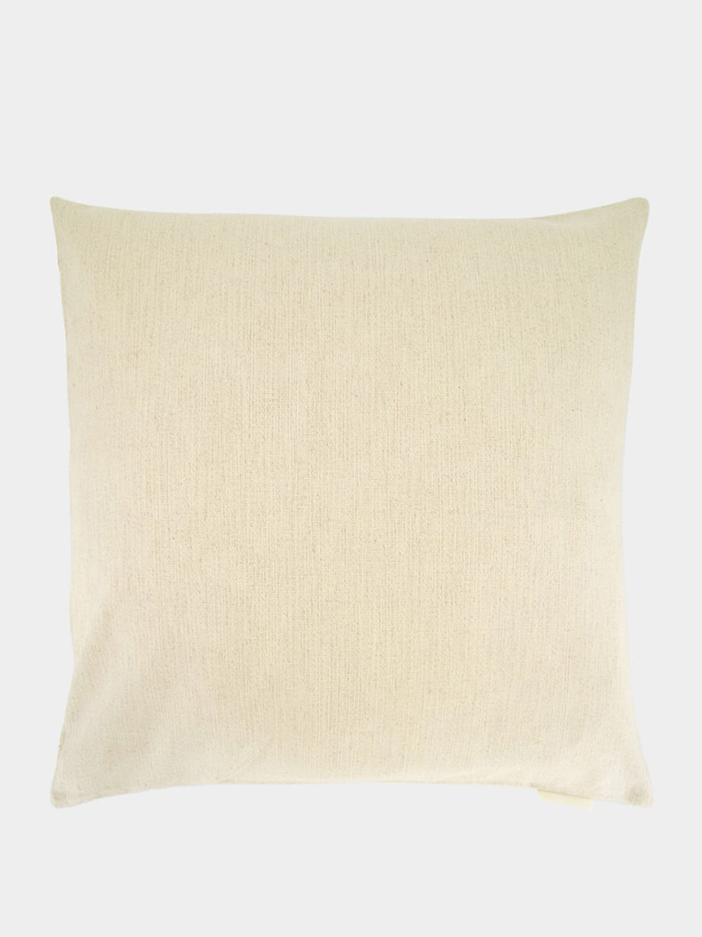 Handmade Florea Natural Linen and Dark Green Embroidered Cushion