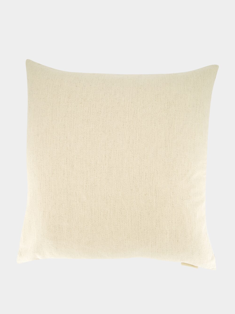 Handmade Florea Natural Linen and Green Embroidered Cushion