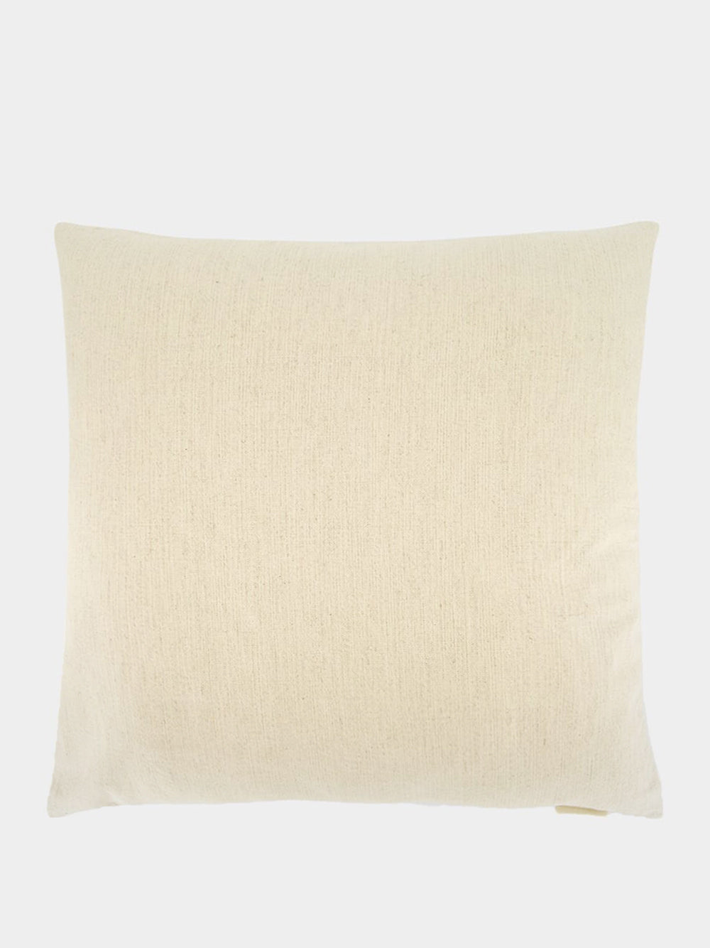 Handmade Florea Natural Linen and Green Embroidered Cushion