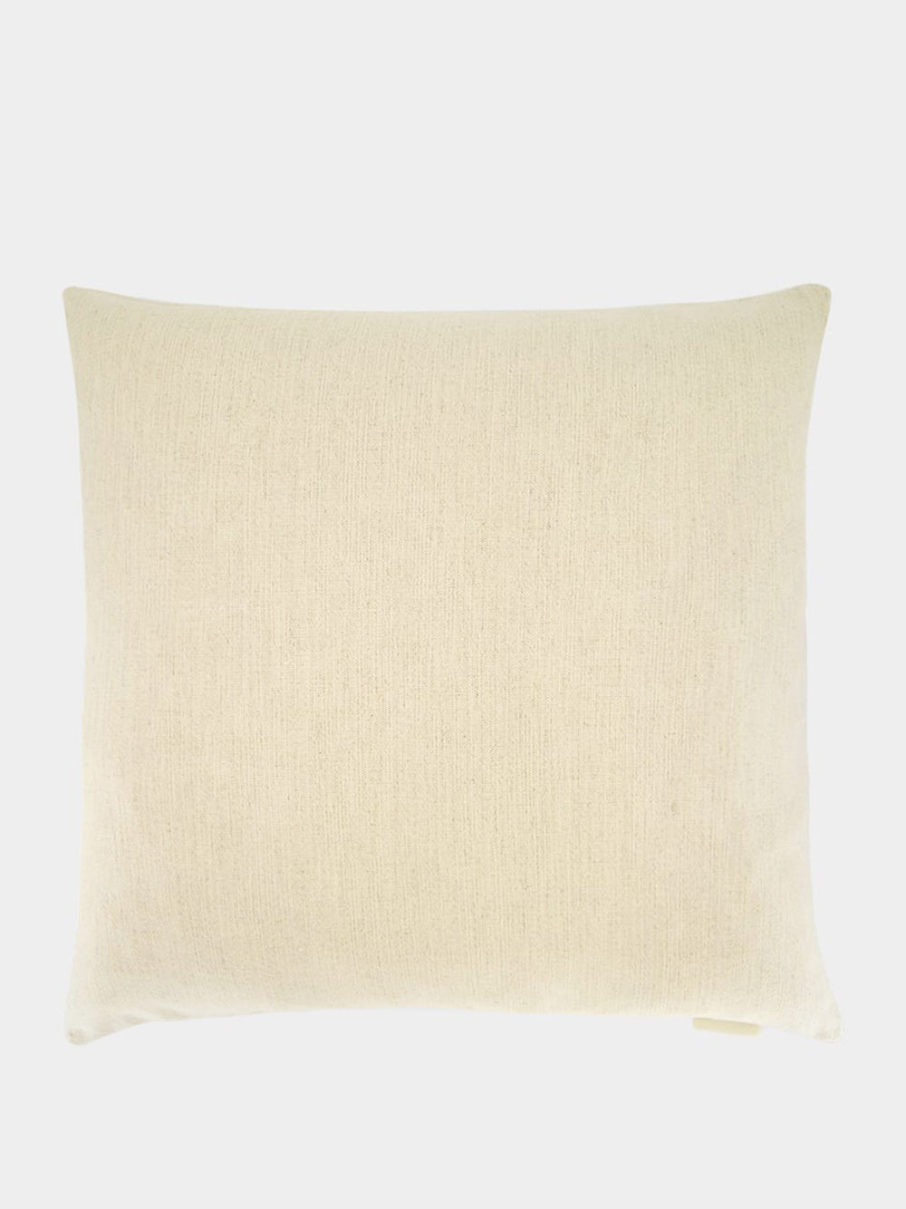 Handmade Florea Natural Linen and Dark Green Embroidered Cushion