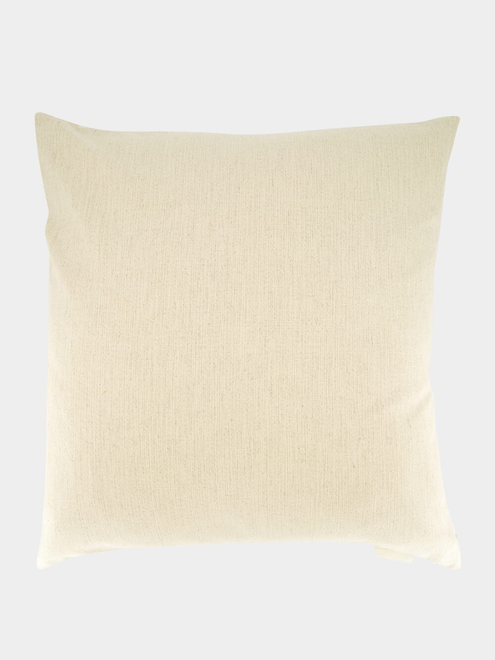 Handmade Florea Natural Linen and Brown Embroidered Cushion