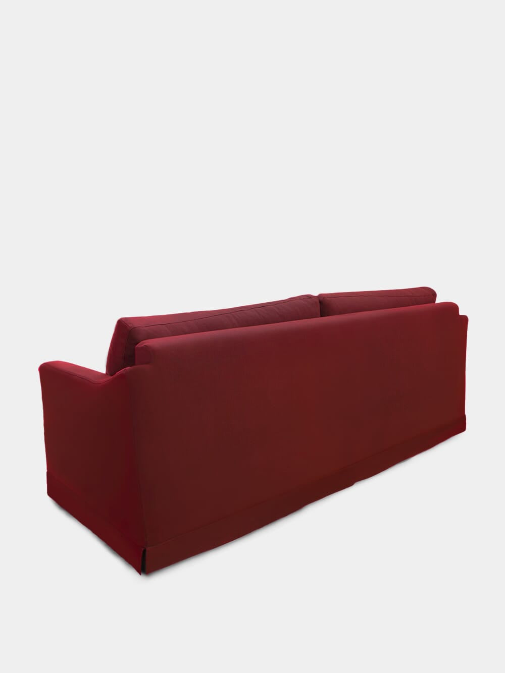 Carlos Bordeaux Linen and Wood Sofa