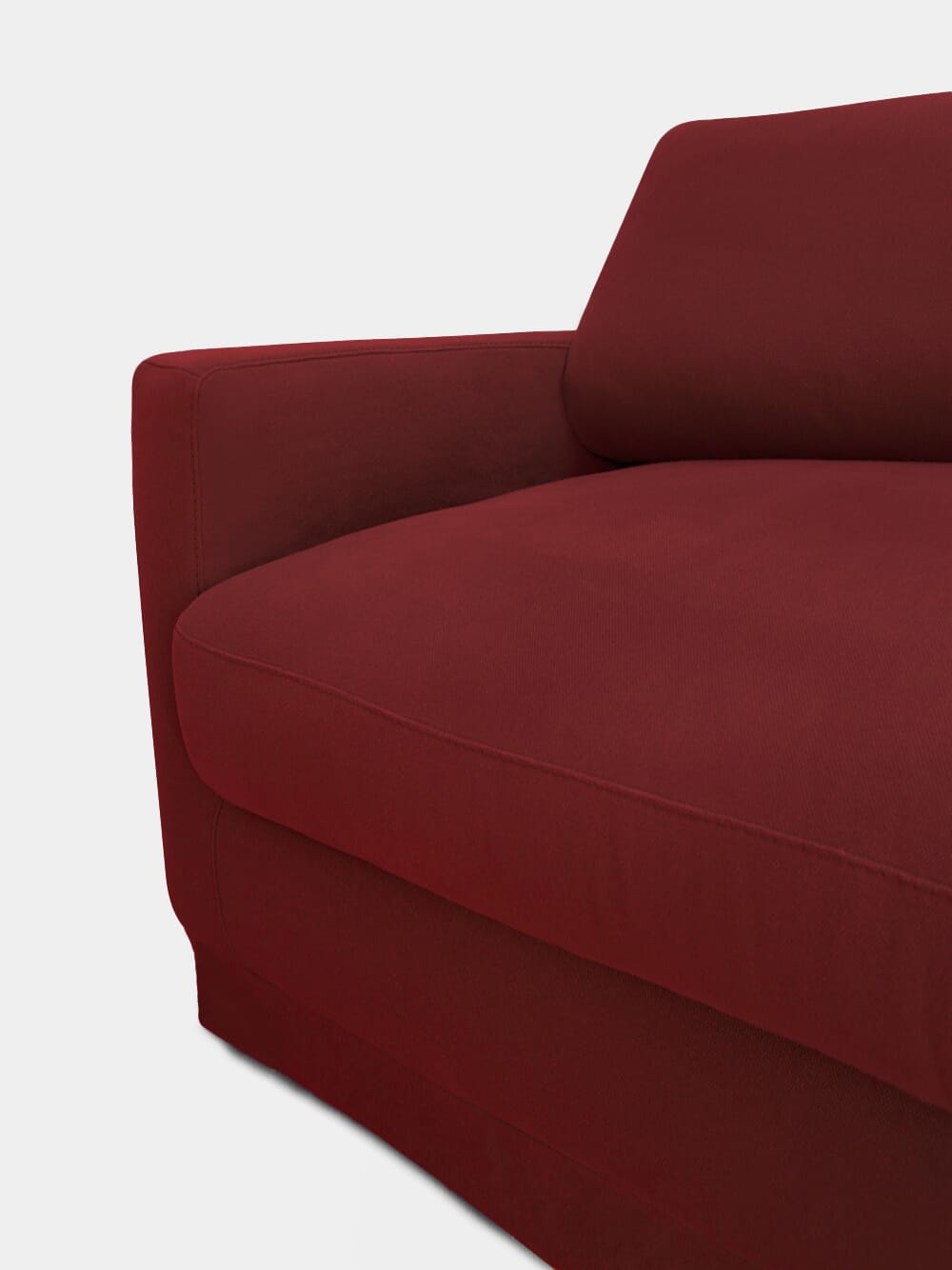 Carlos Bordeaux Linen and Wood Sofa