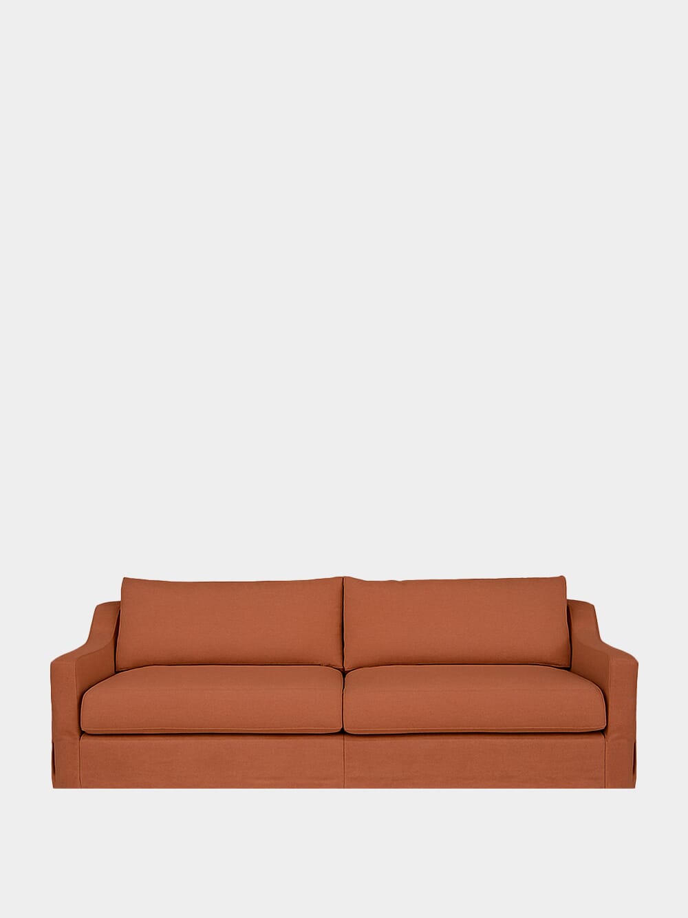 Manuel Brick Linen and Wood Sofa