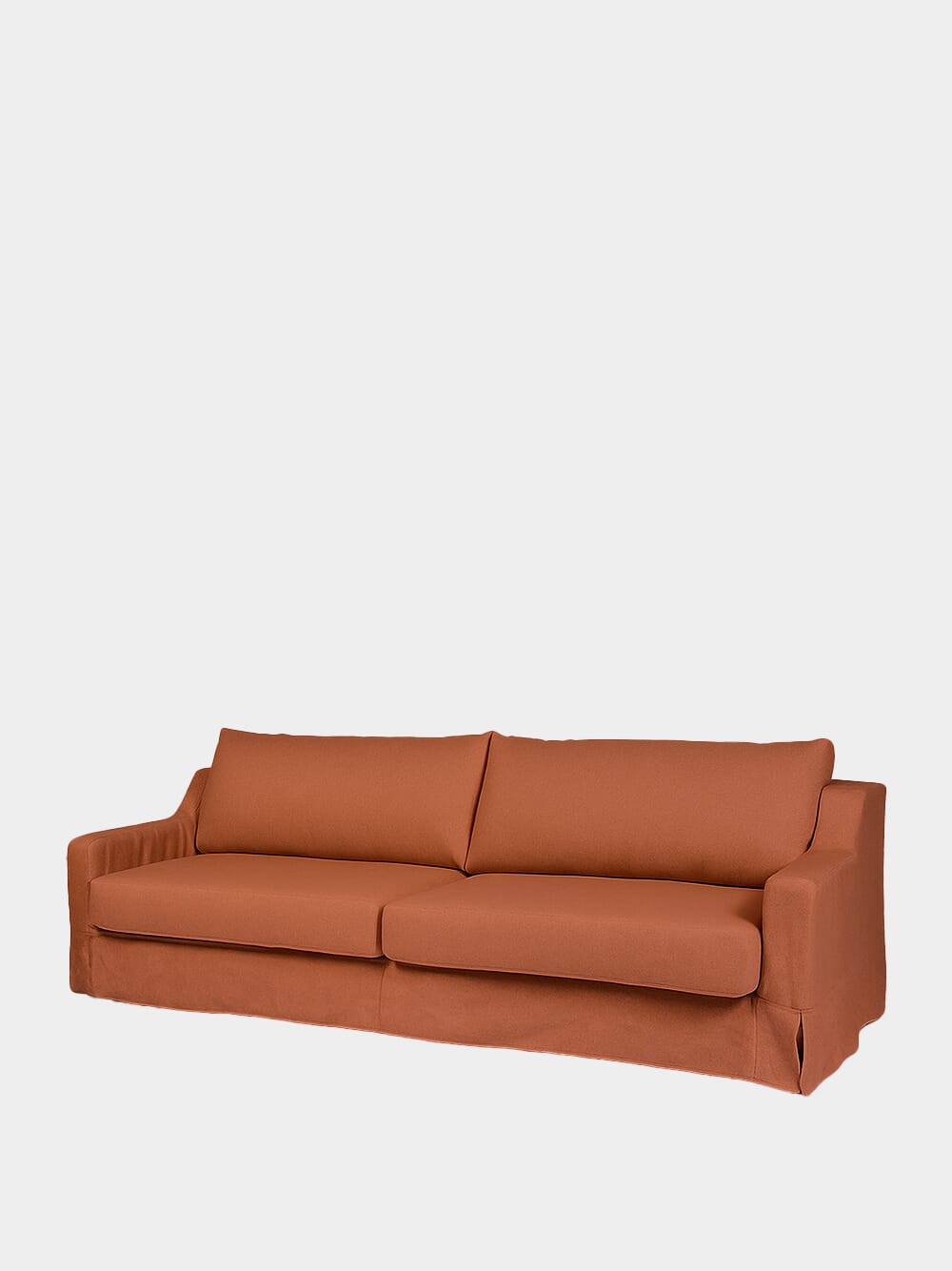 Manuel Brick Linen and Wood Sofa