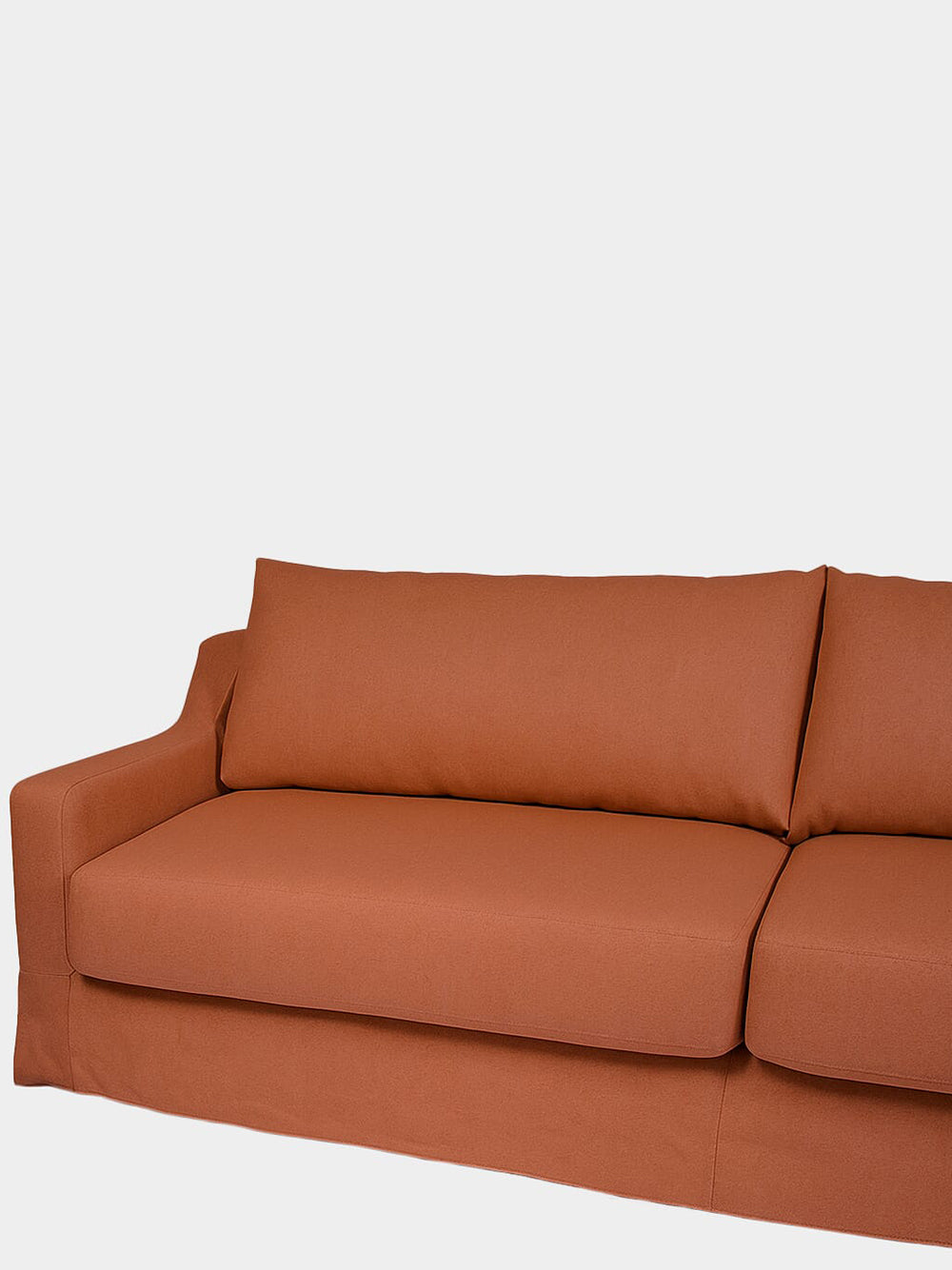 Manuel Brick Linen Three-Seater Sofa