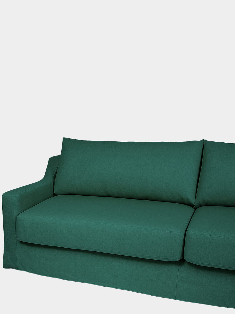 Manuel Green Linen Three-Seater Sofa
