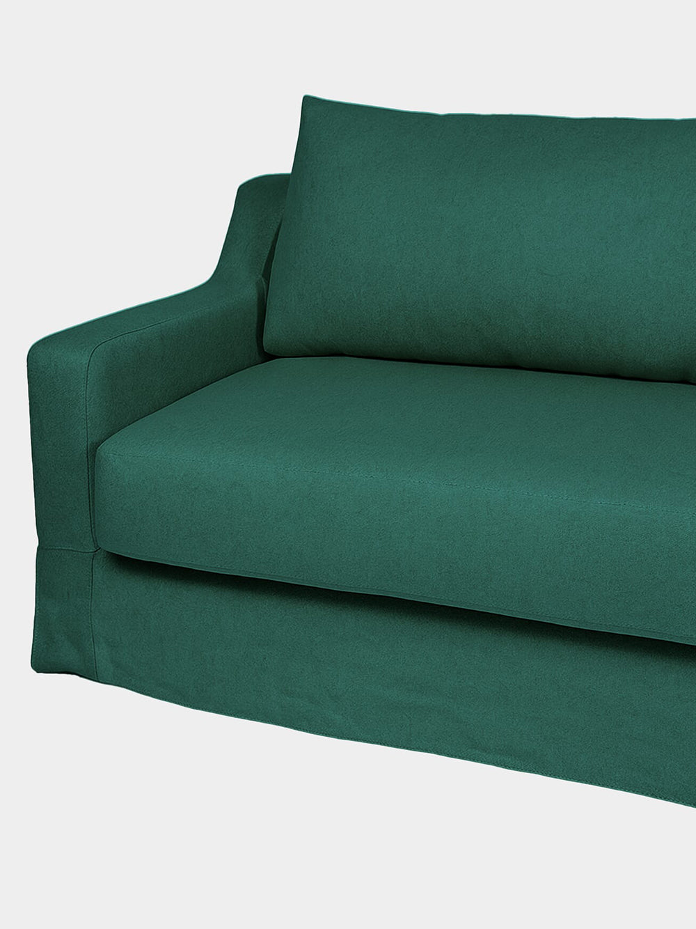 Manuel Green Linen Three-Seater Sofa