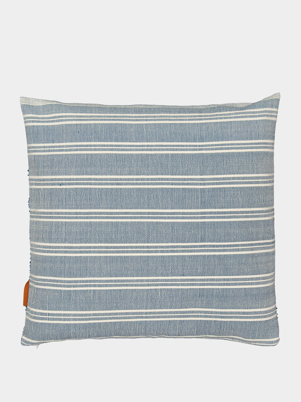 Handmade Inês Blue Cotton and Linen Cushion
