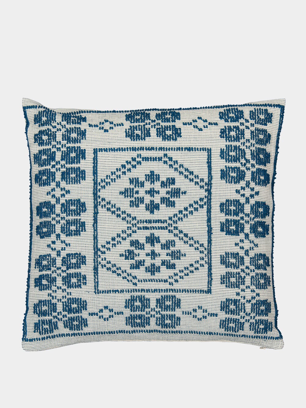 Handmade Inês Blue Cotton Linen Cushion