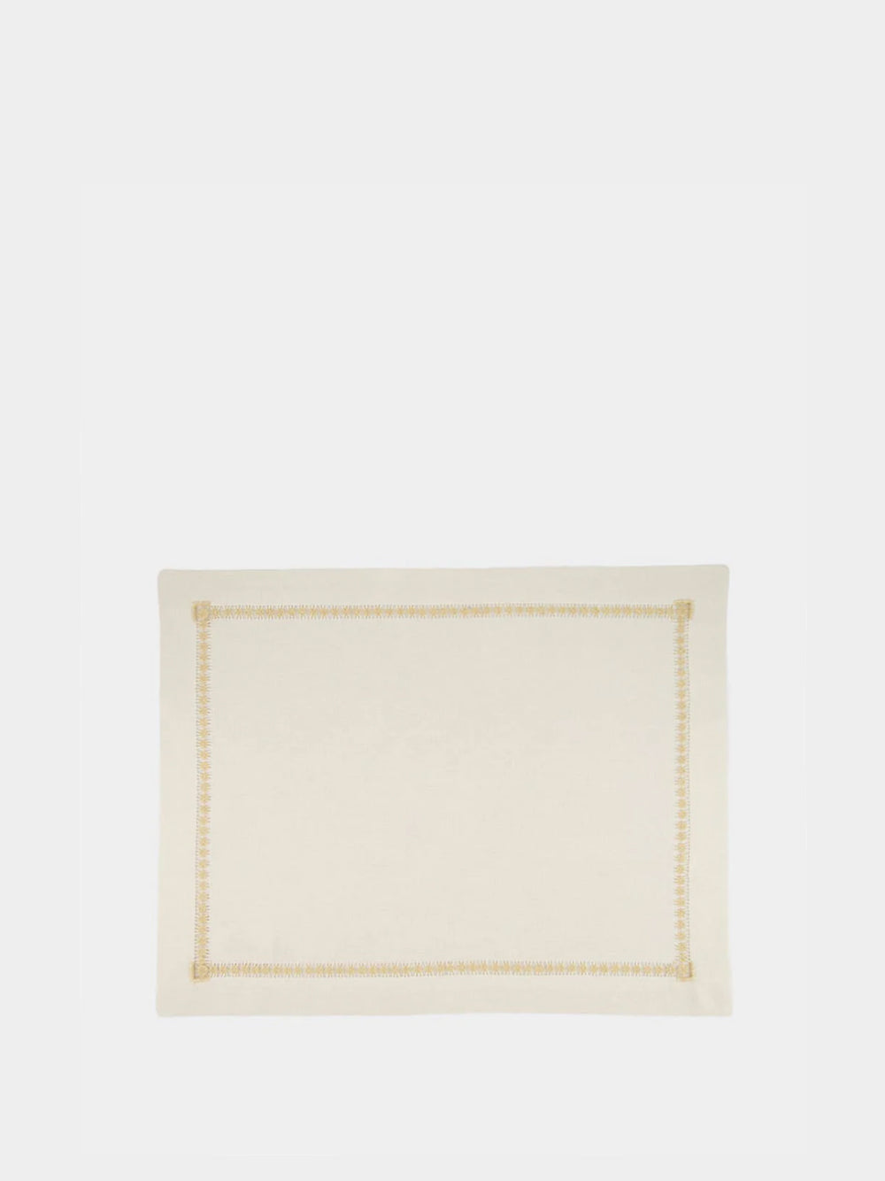 Hand-Embroidered Maria White Linen with Ivory Embroidery Placemat