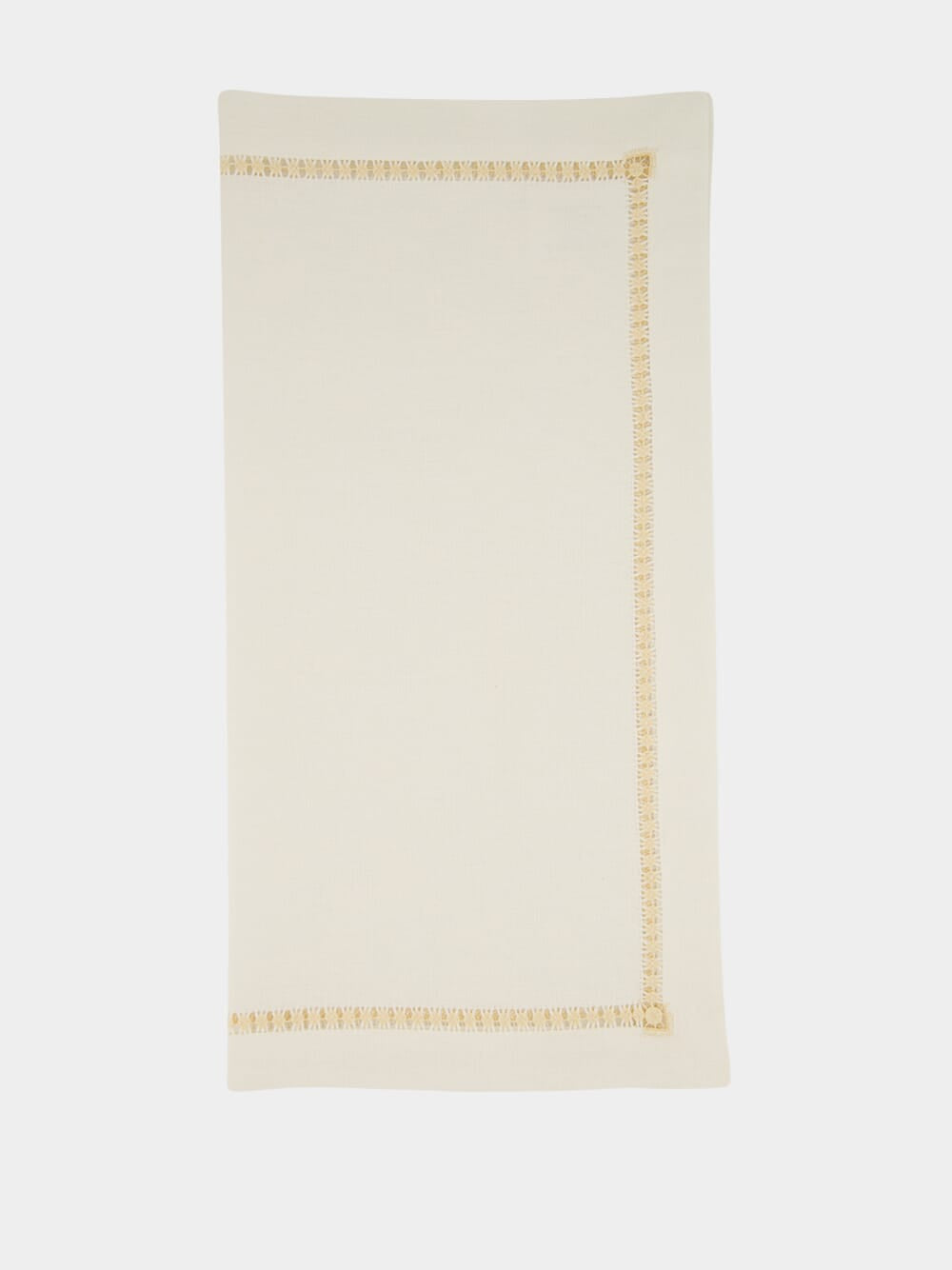 Hand-Embroidered Maria White Linen with Beige Embroidery Napkin