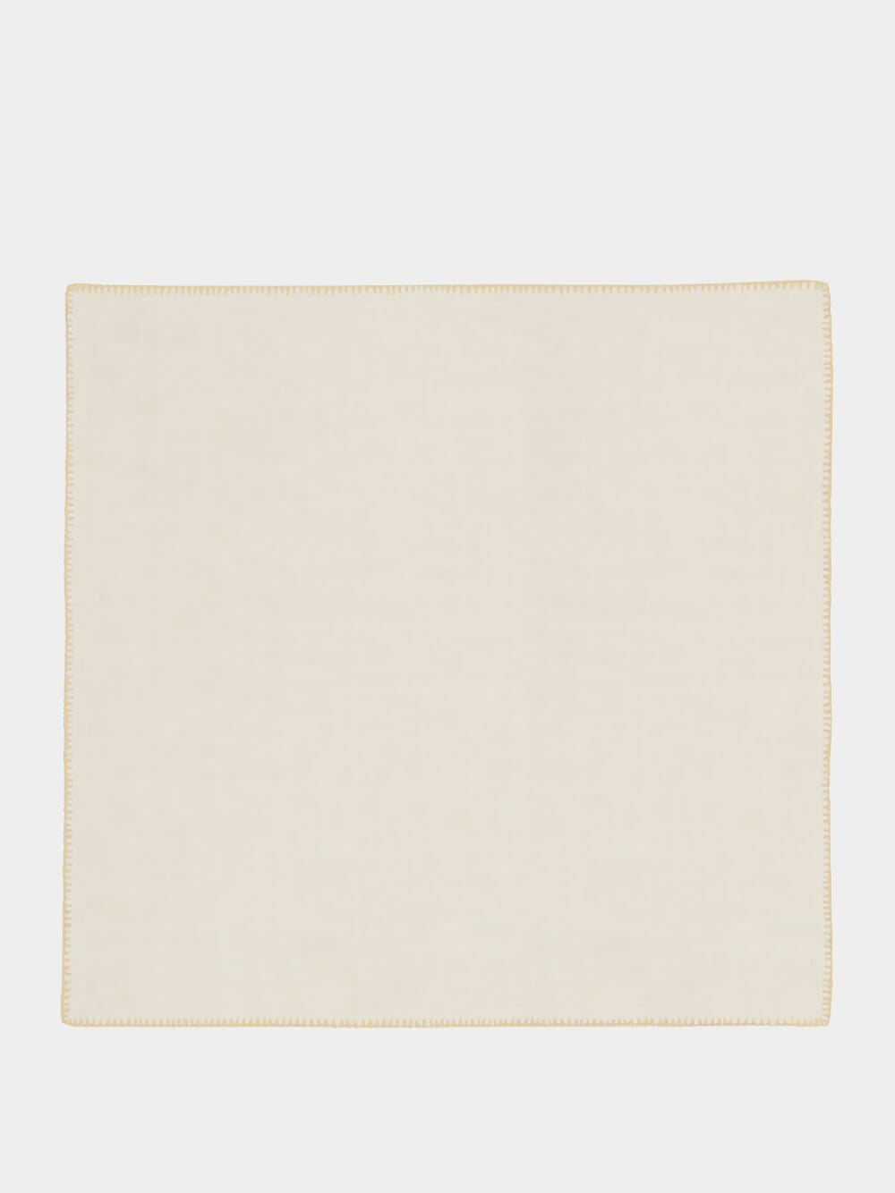 Hand-Embroidered Maria White Linen and Beige Embroidery Napkin