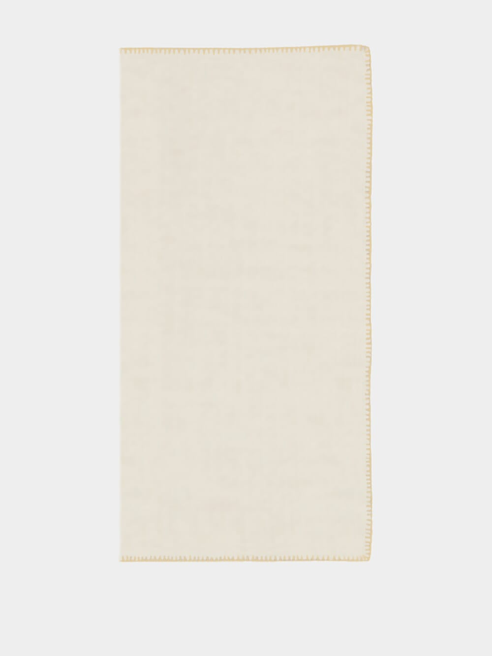 Hand-Embroidered Maria White Linen and Beige Embroidery Napkin