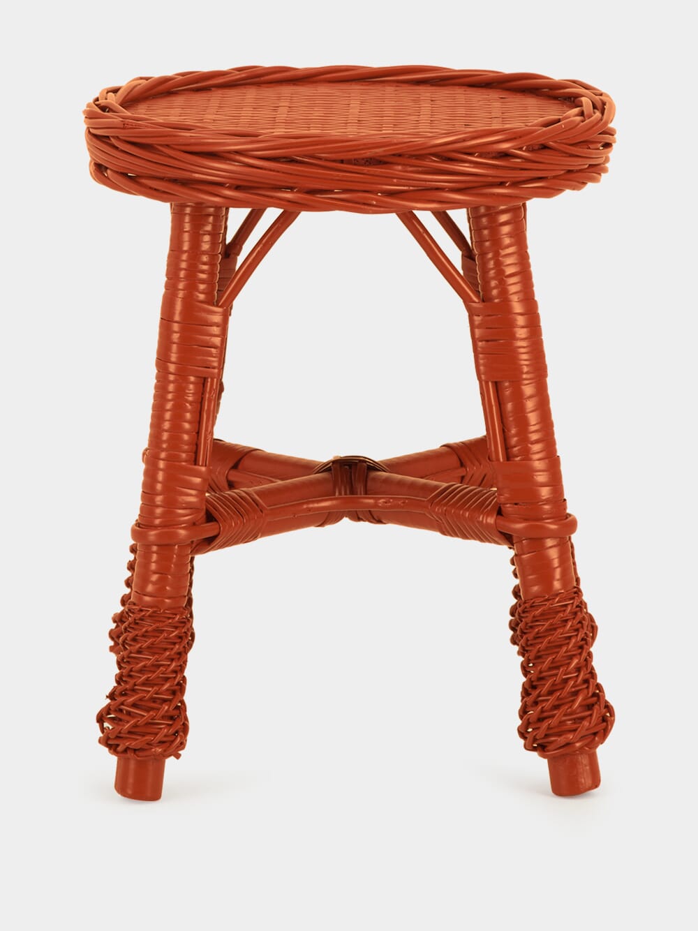 Handmade Furnas Brick Wicker Stool