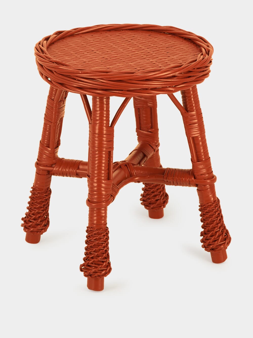 Handmade Furnas Brick Wicker Stool