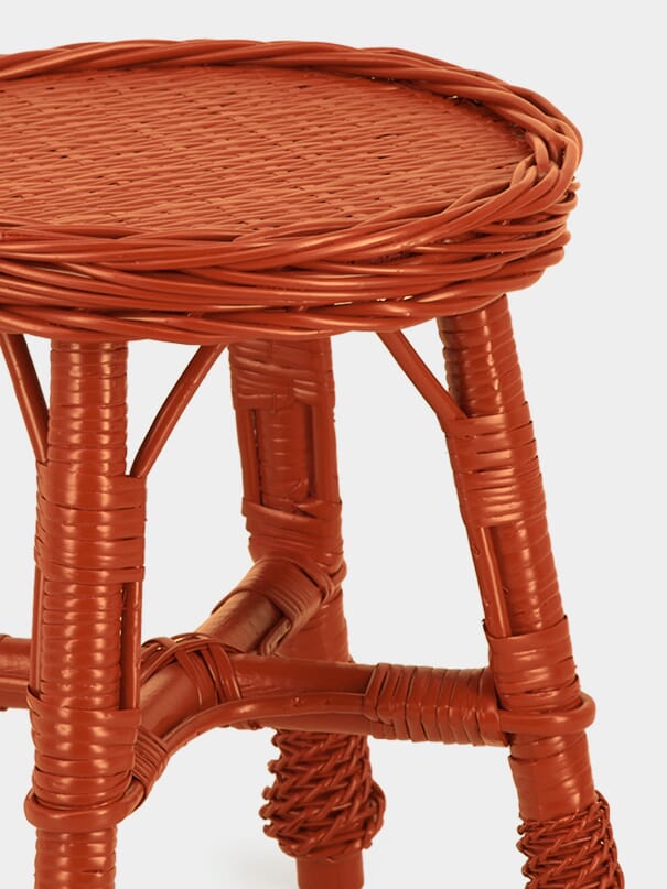 Handmade Furnas Brick Wicker Stool