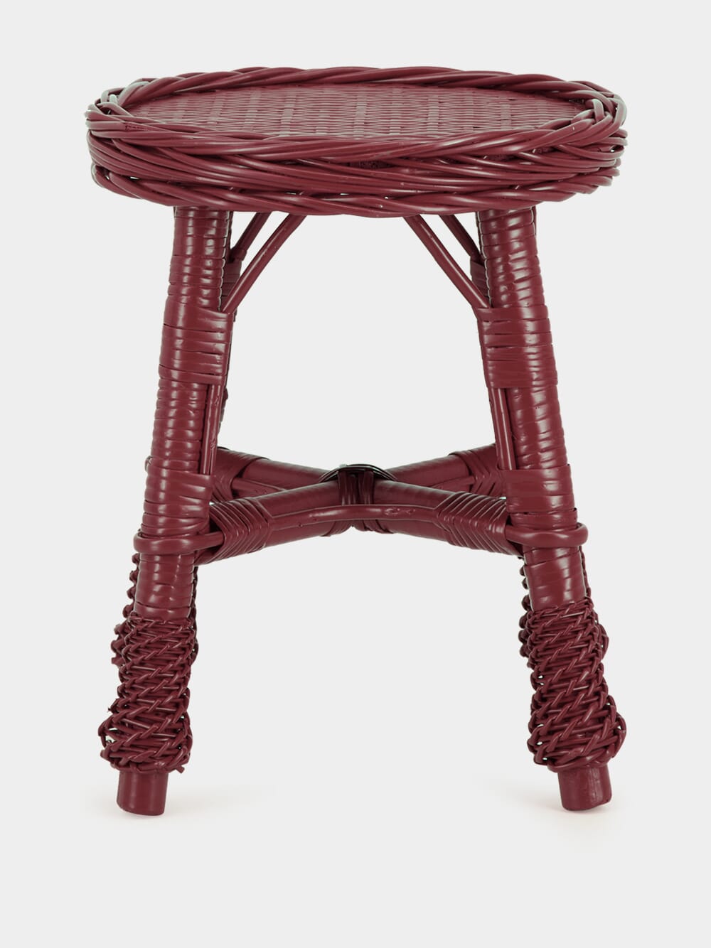 Handmade Furnas Bordeaux Wicker Stool