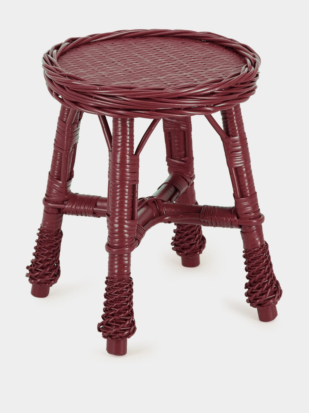 Handmade Furnas Bordeaux Wicker Stool