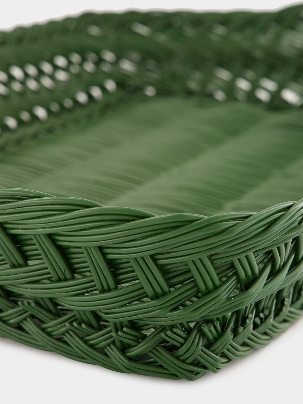 Handmade Vitória Green Wicker Large Tray