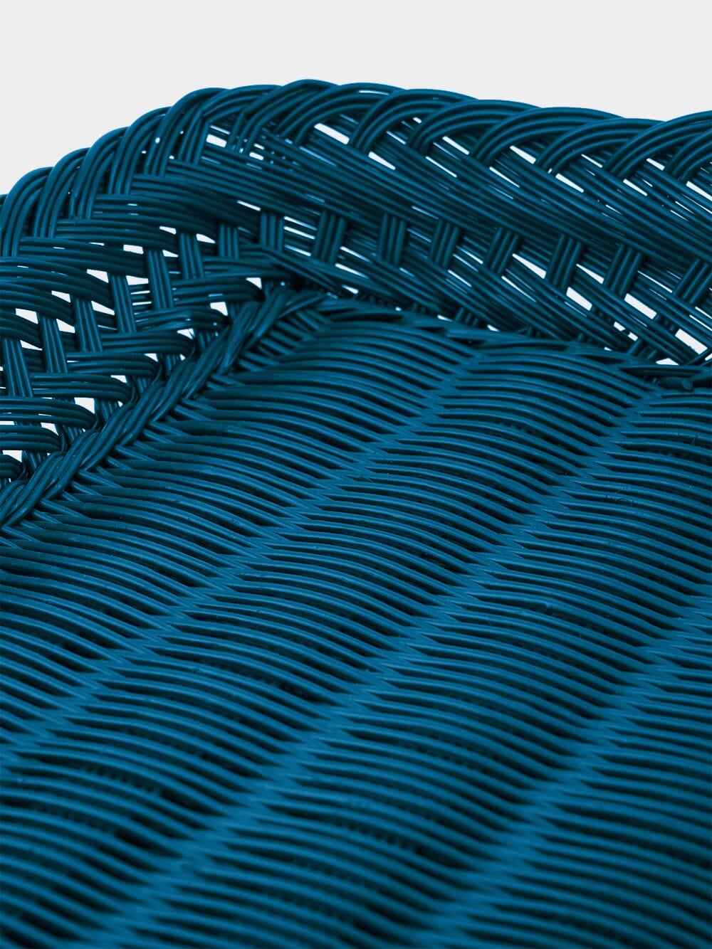 Handmade Vitória Blue Wicker Large Tray