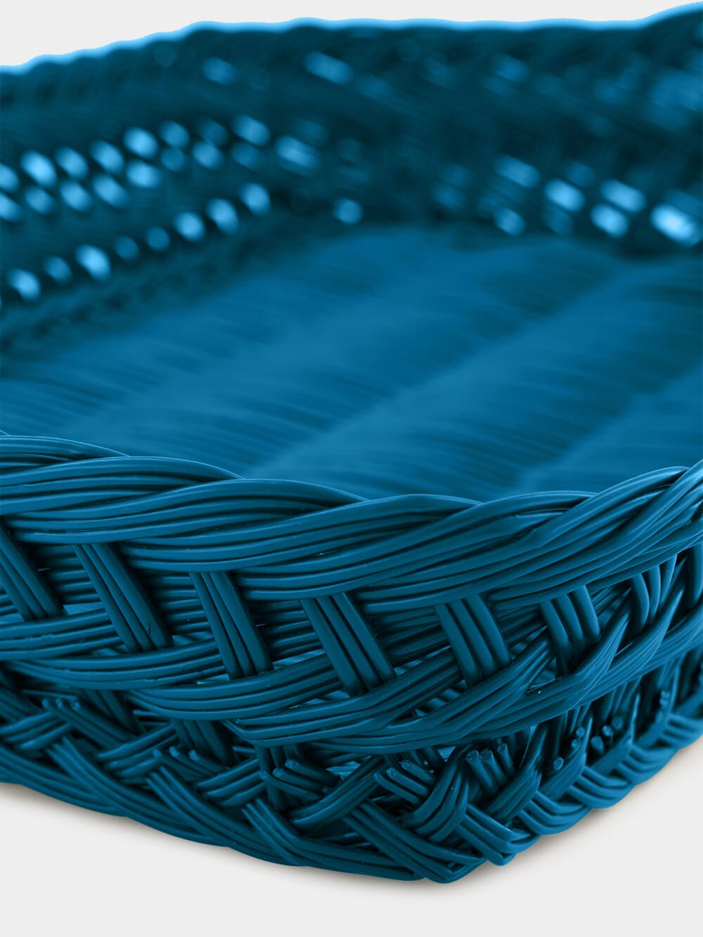 Handmade Vitória Blue Wicker Large Tray