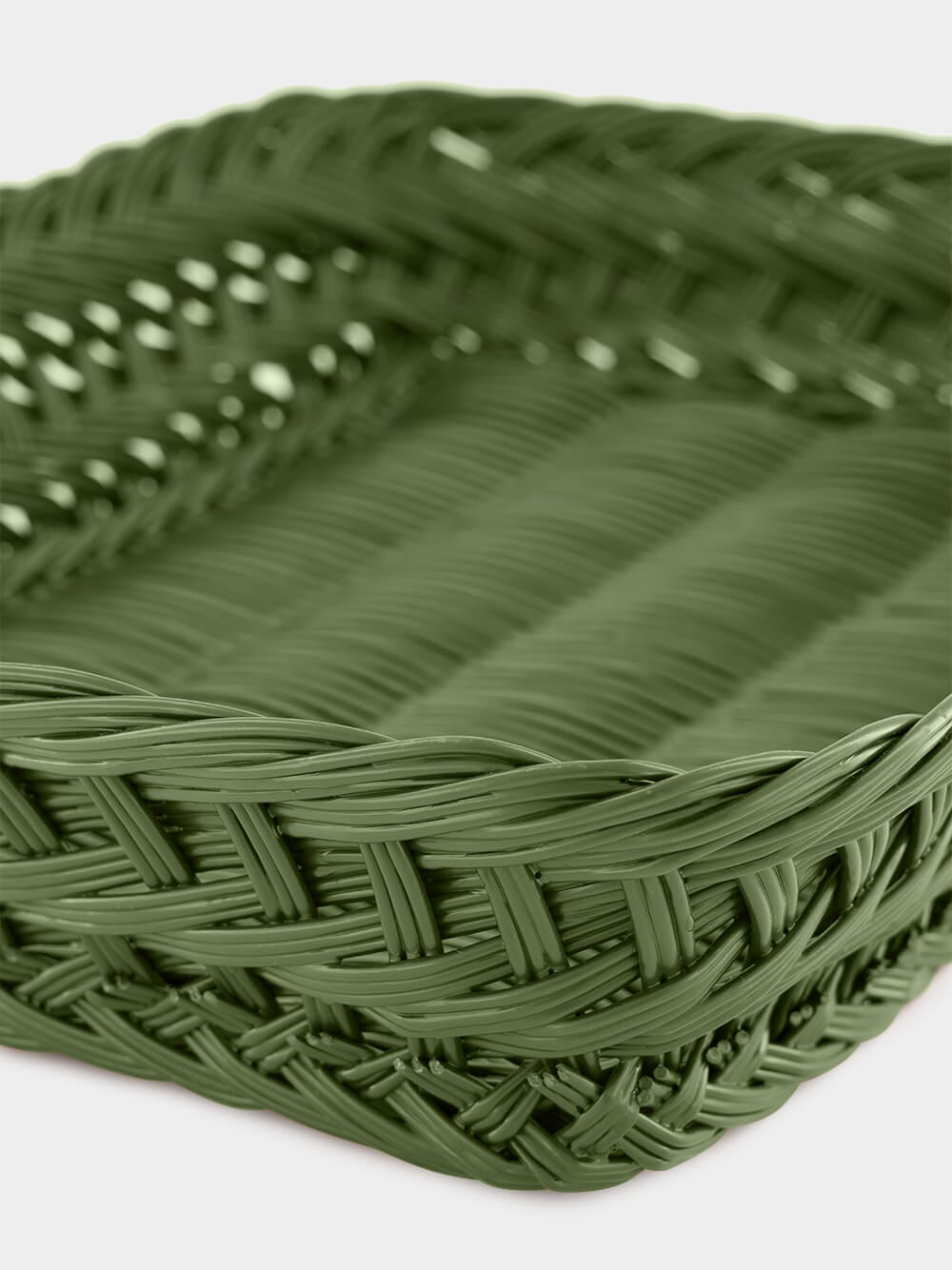 Handmade Vitória Green Wicker Medium Tray