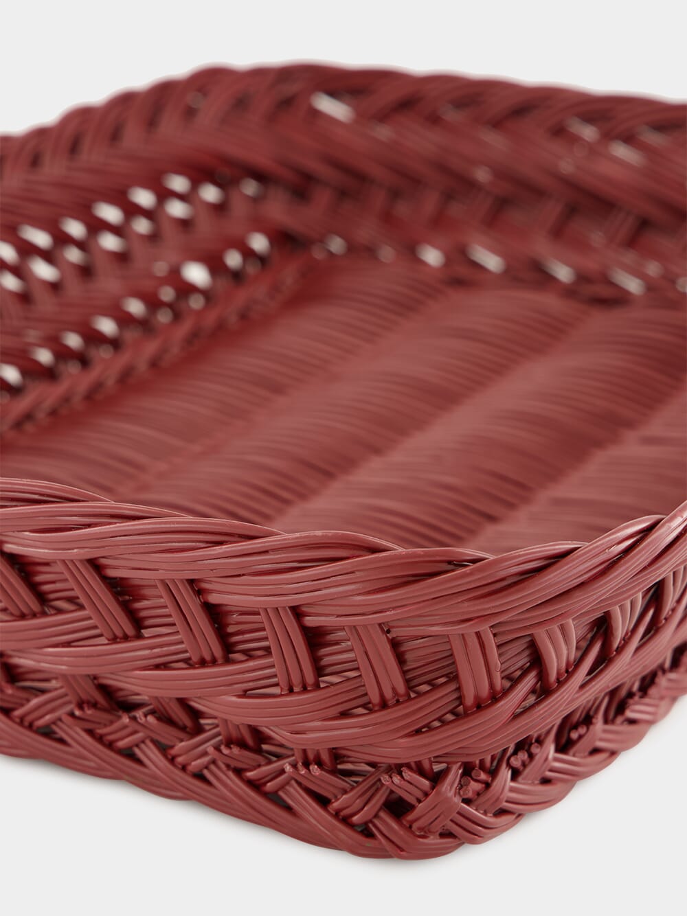 Handmade Vitória Bordeaux Wicker Medium Tray