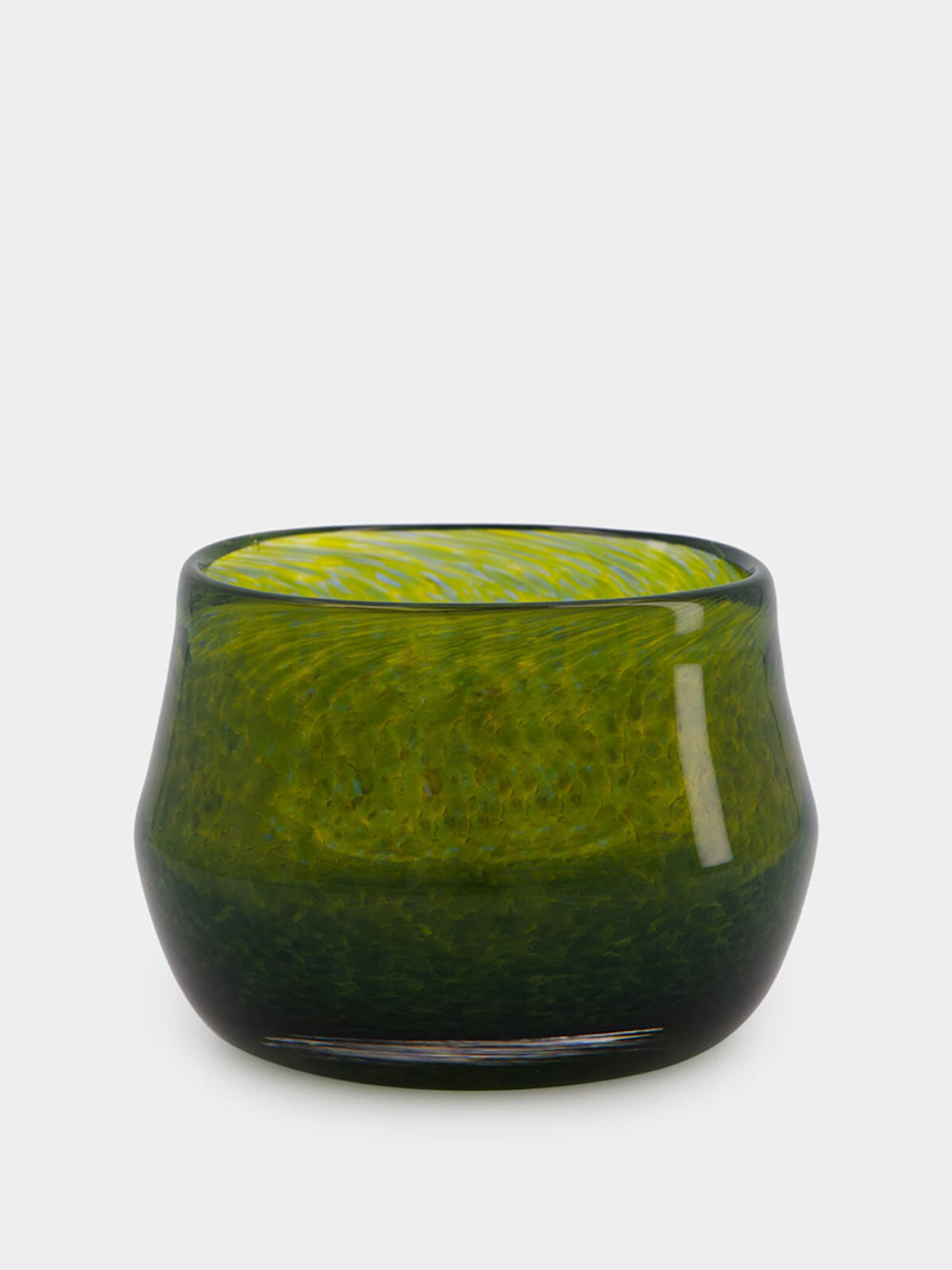 Handblown Avis Green Glass Bowl
