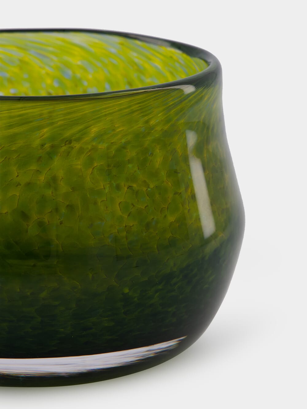 Handblown Avis Green Glass Bowl