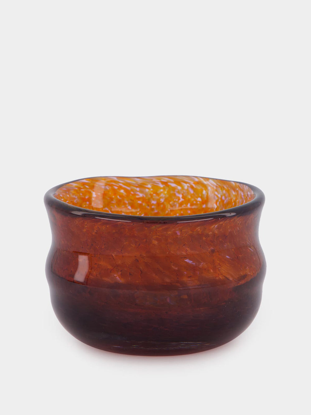 Handblown Avis Amber Glass Bowl