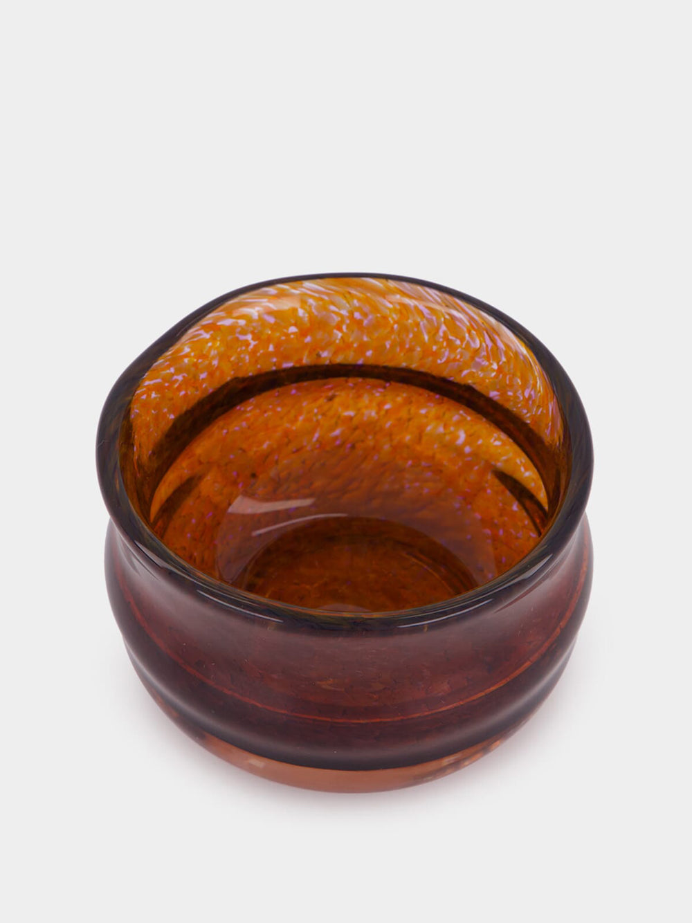 Handblown Avis Amber Glass Bowl