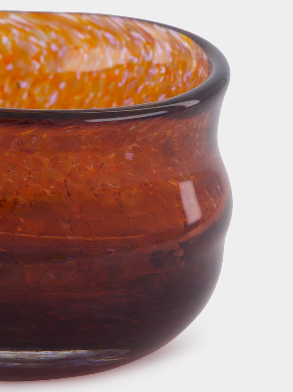 Handblown Avis Amber Glass Bowl