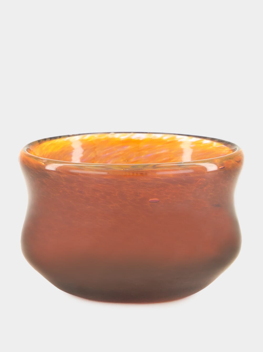 Handblown Avis Amber Glass Bowl