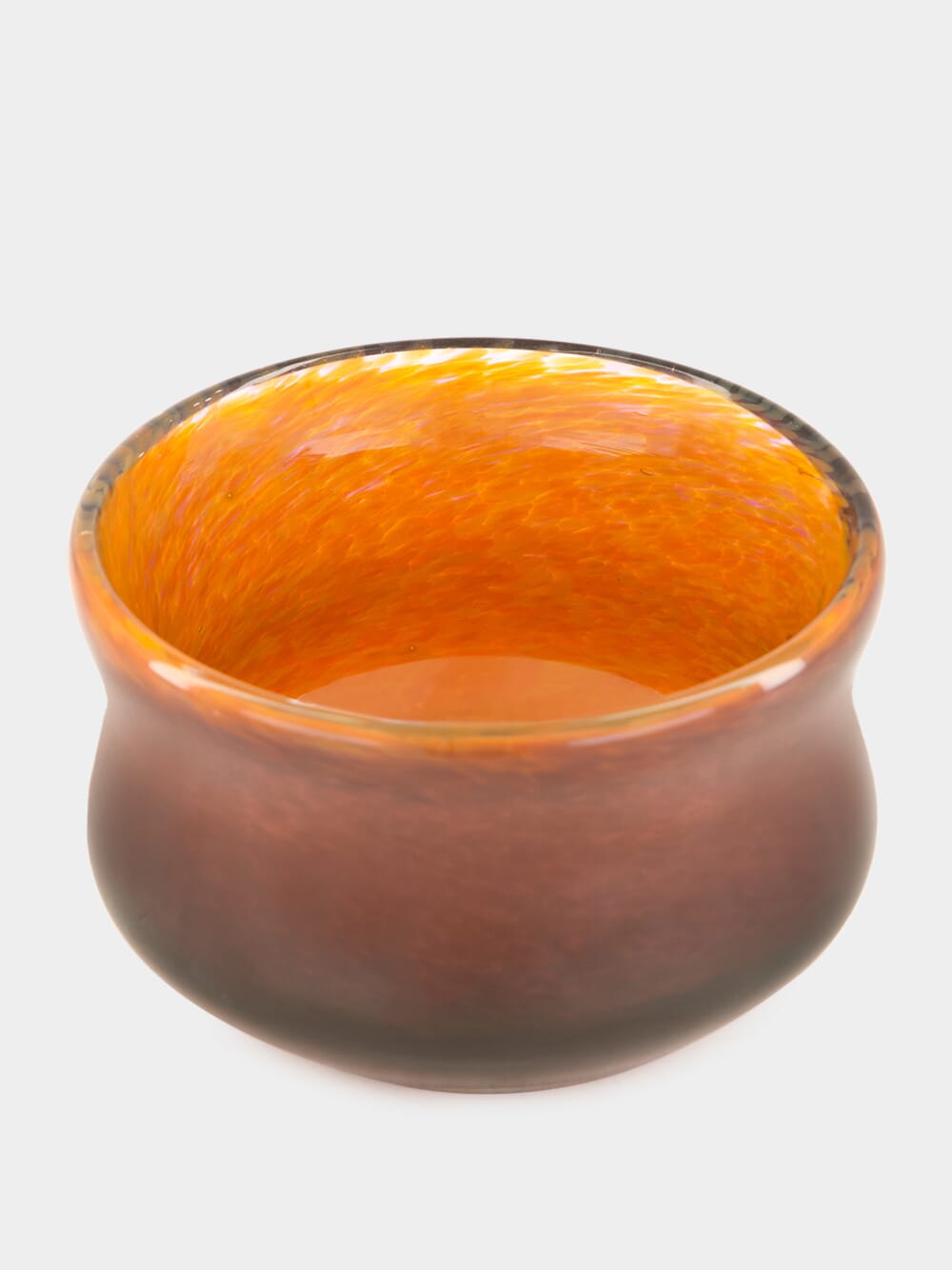 Handblown Avis Amber Glass Bowl