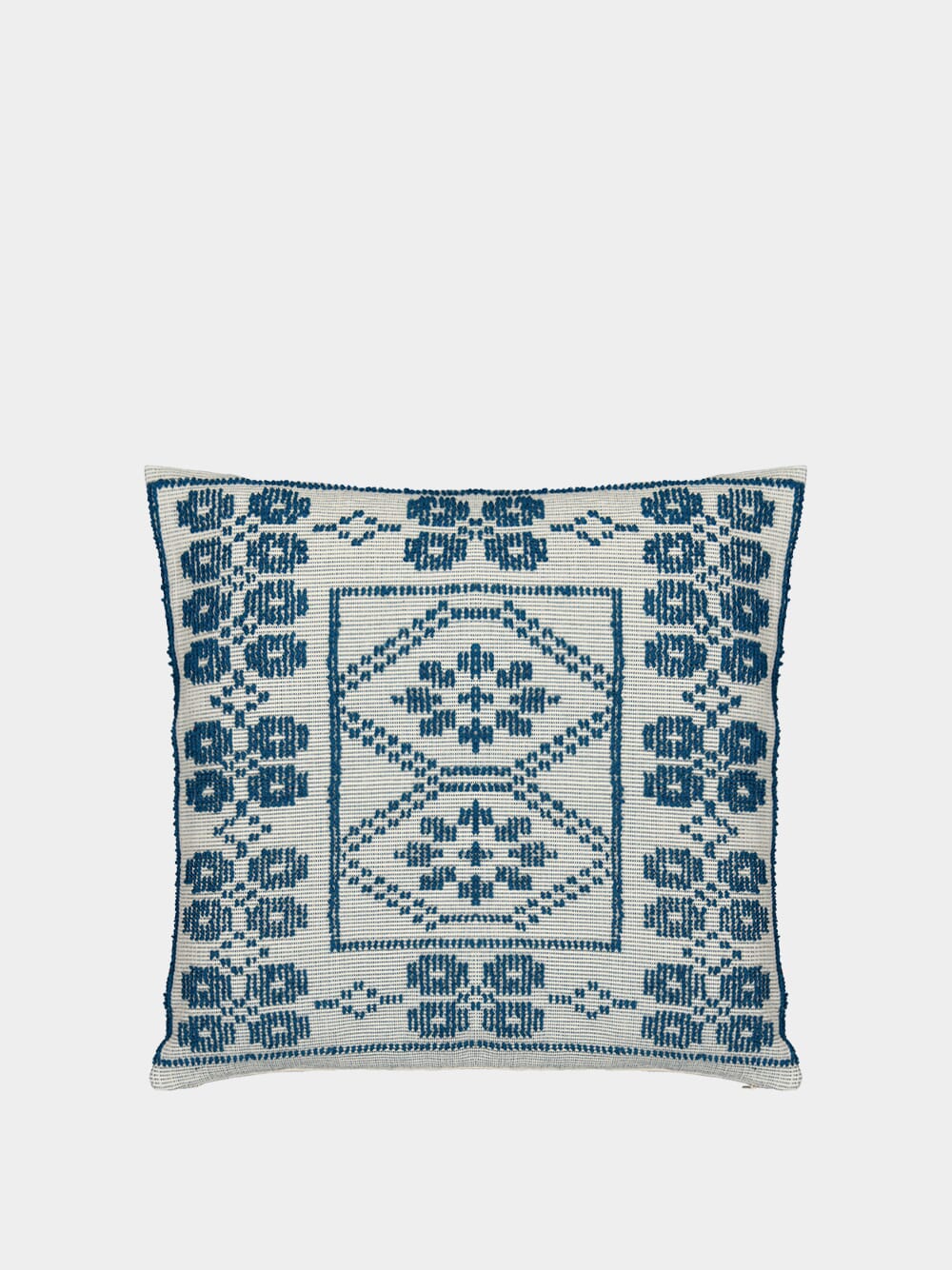Handmade Inês Blue Cotton Linen Cushion
