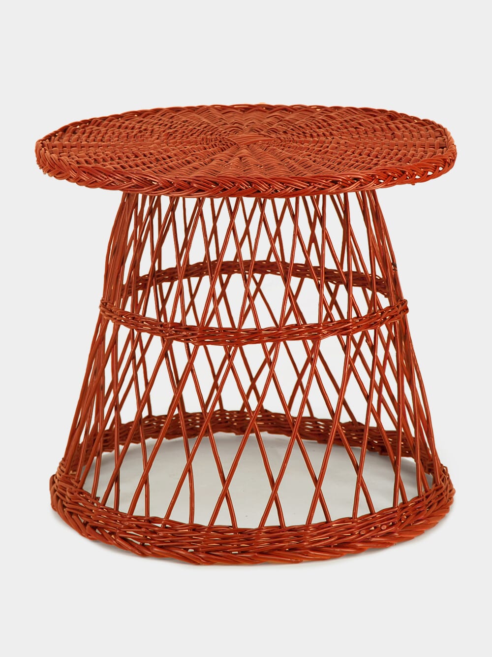 Handmade Furnas Brick Wicker Side Table