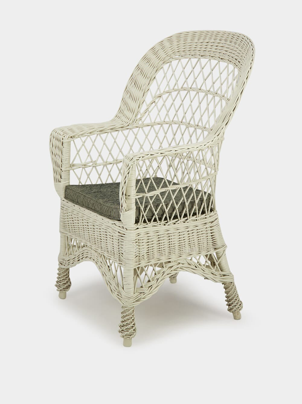 Handmade Furnas Ivory Wicker Armchair