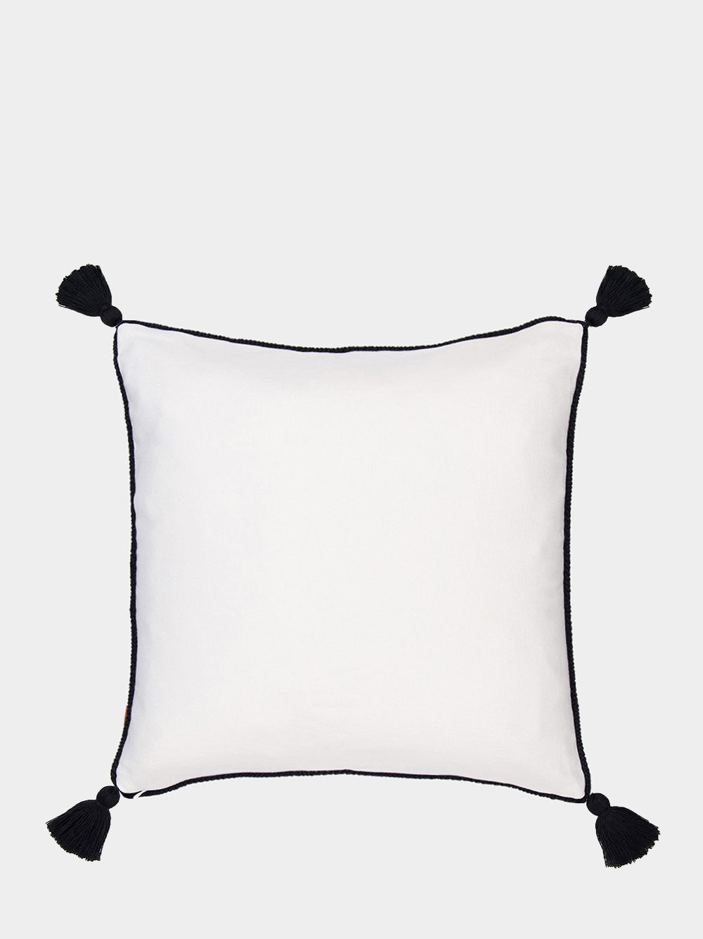 Hand-Embroidered Viana Ivory Linen with Black Embroidery Cushion