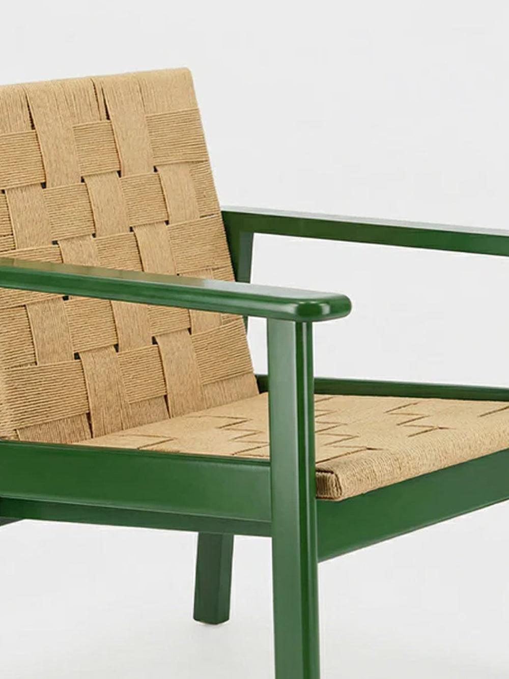 Medeiros Green Wood and Natural Cord Armchair