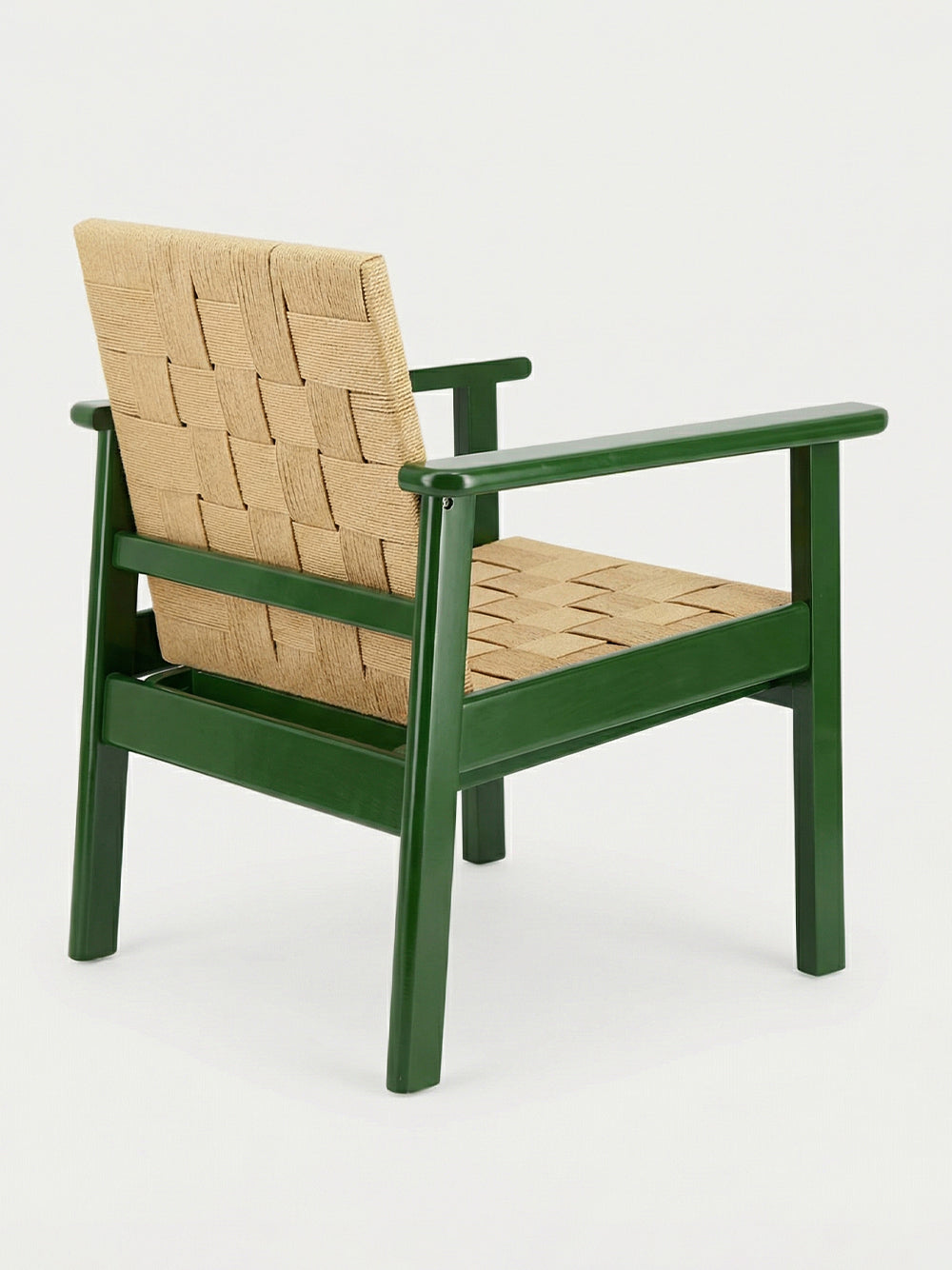Medeiros Green Wood and Natural Cord Armchair