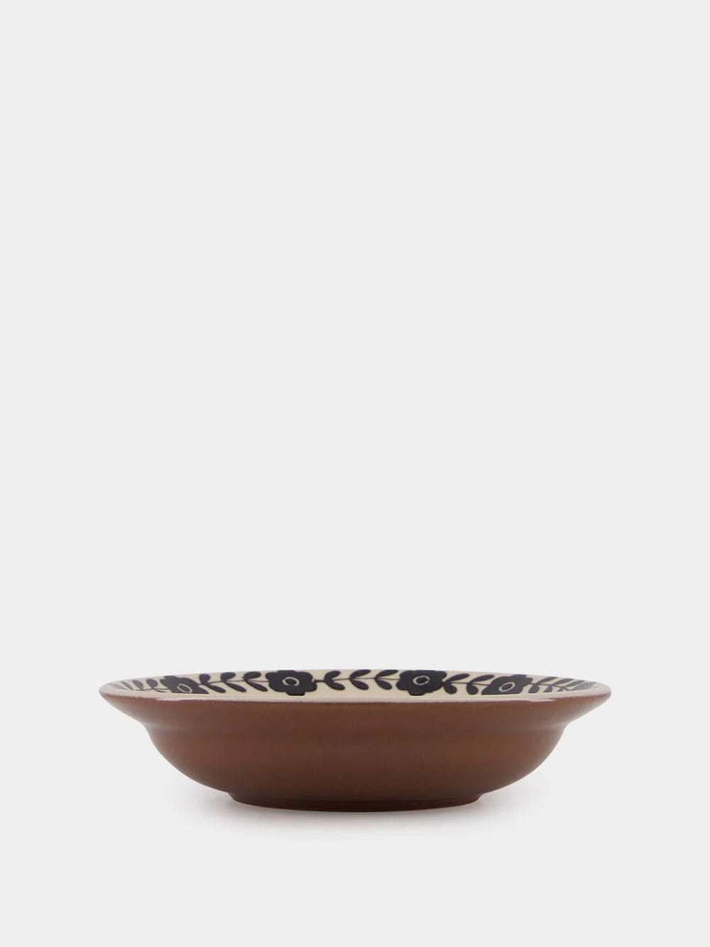 Hand-Painted Viana Black Stoneware Soup Plate