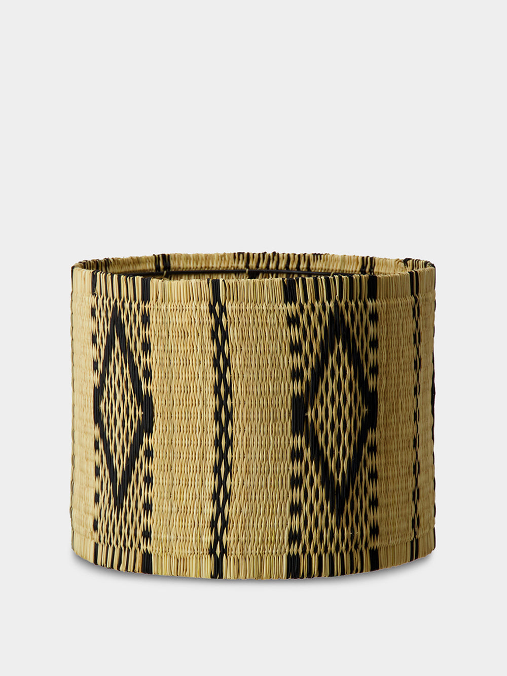Handmade Coruche Natural and Black Reed Small Lampshade