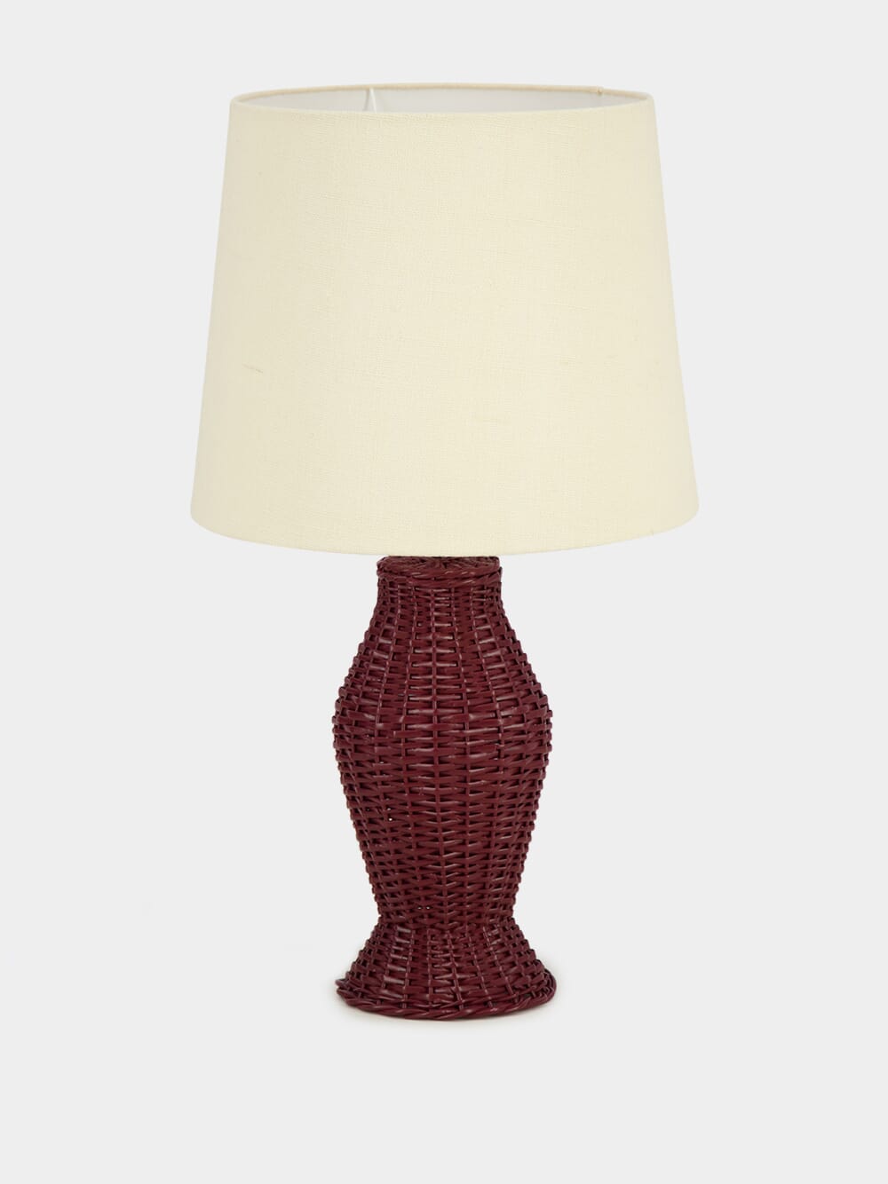 Handmade Furnas Bordeaux Wicker Lamp Base