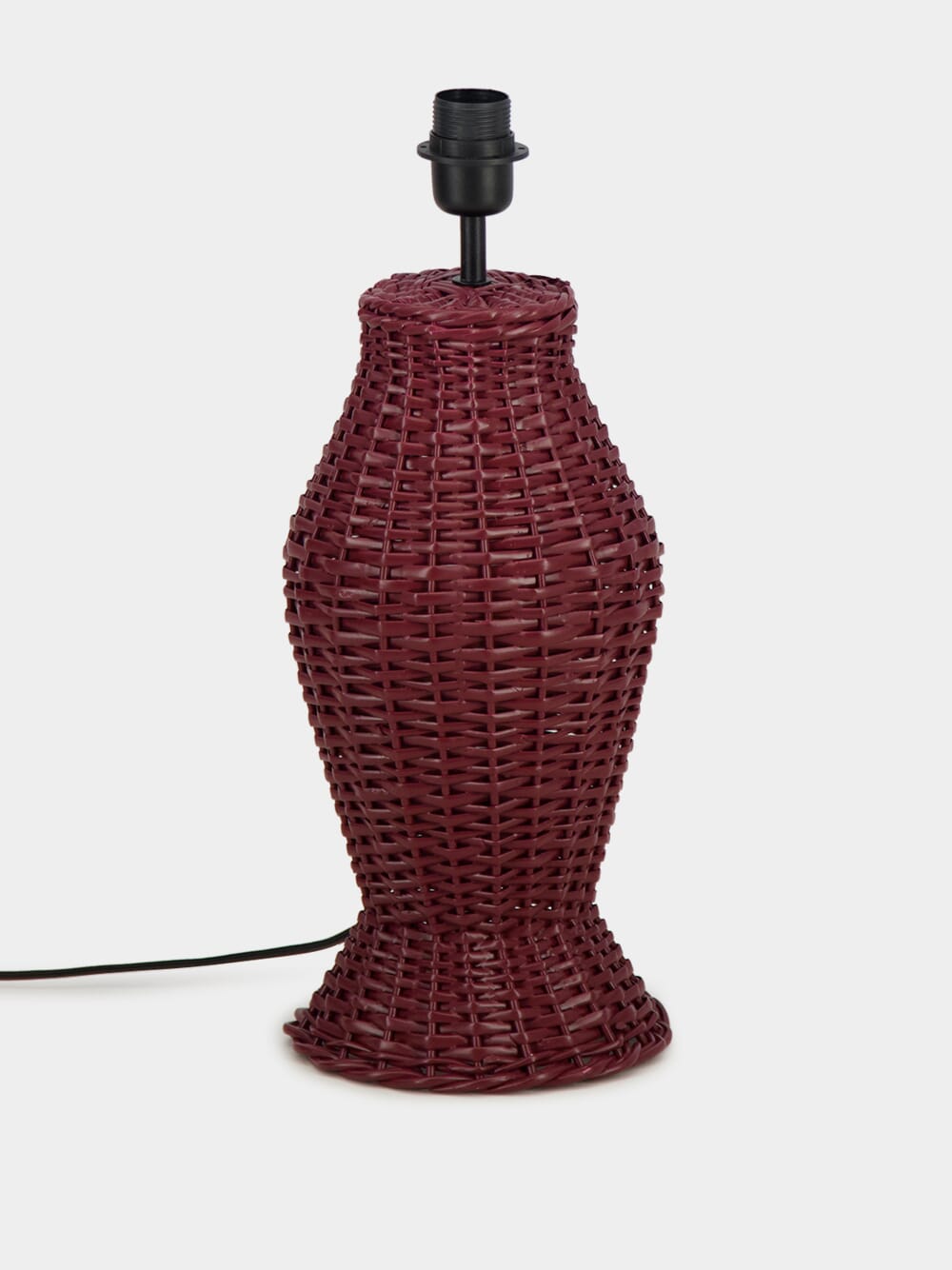 Handmade Furnas Bordeaux Wicker Lamp Base