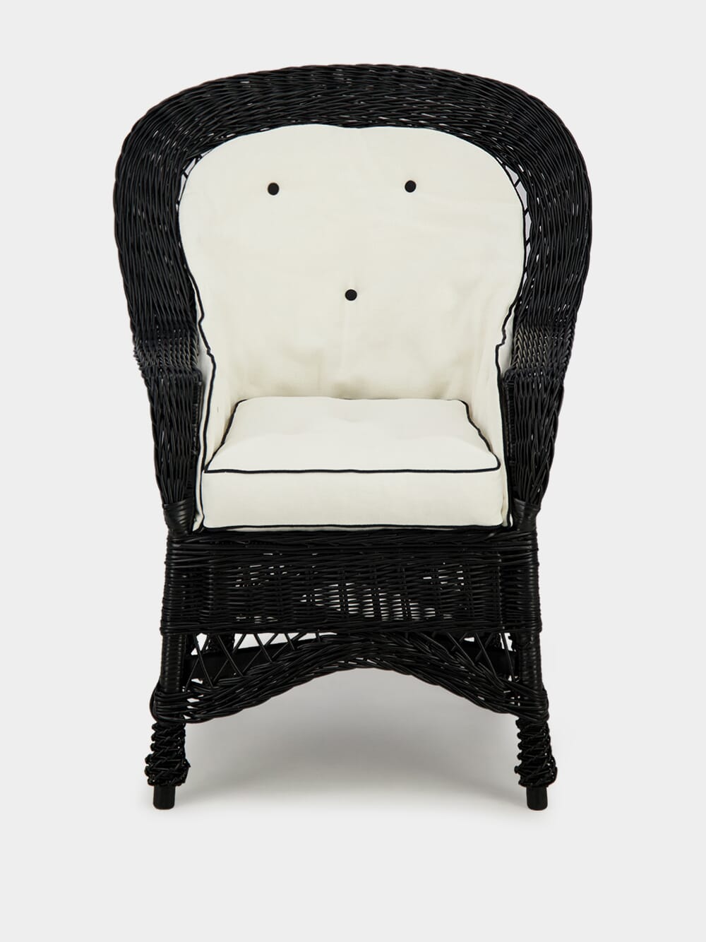 Furnas Ivory and Black Linen Seating Cushion